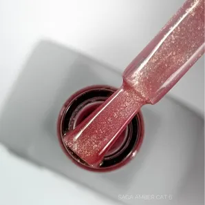 Гель-лак котяче око, 10 мл №06 Amber Cat Gel Polish SAGA Professional