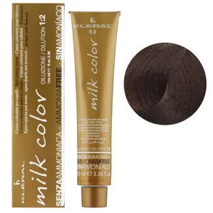 5/3 Світло-каштановий золотистий Крем-фарба для волосся перманентна без аміаку, 100 мл Milk Color KLERAL System