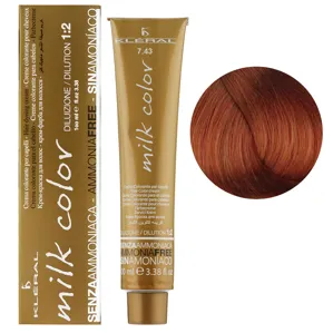 7/43 Блондин мідний золотистий Крем-фарба для волосся перманентна без аміаку, 100 мл Milk Color KLERAL System
