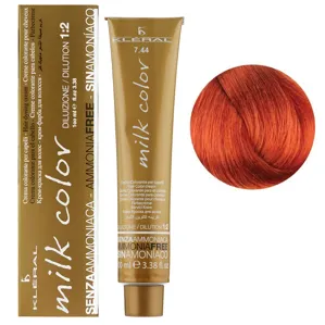 7/44 Інтенсивний блондин мідний Крем-фарба для волосся перманентна без аміаку, 100 мл Milk Color KLERAL System