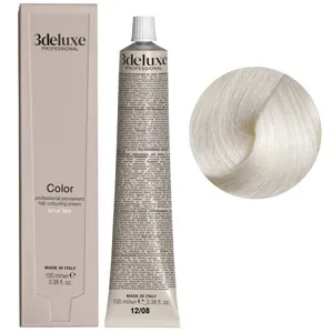 12/08 спеціальний блондин натуральний коричневий Фарба для волосся, 100 мл Permanent Hair Color 3Deluxe Professional