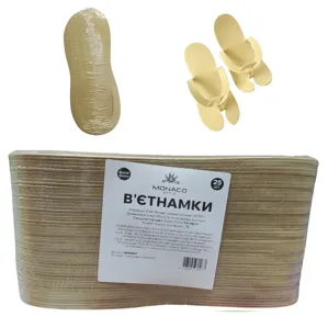 Тапочки-в`єтнамки одноразові з матеріалу EVA (1 пара), колір: БЕЖЕВИЙ (в упаковці 25 пар) Monaco Style
