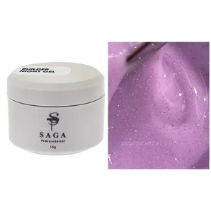 Гель для нарощування та укріплення нігтів зі світловідбиваючим ефектом, 15 мл №03 Night Builder Gel SAGA Professional