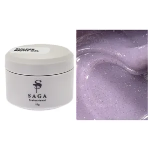Гель для нарощування та укріплення нігтів зі світловідбиваючим ефектом, 15 мл №06 Night Builder Gel SAGA Professional