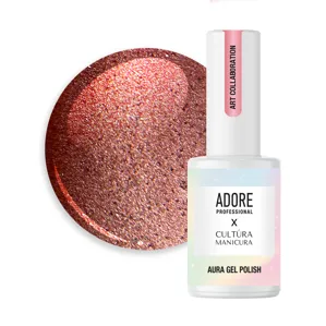 Гель-лак скляне "котяче око"- хамелеон A-01 колір: Вишневий Aura Cat`s Eye Gel Polish ADORE