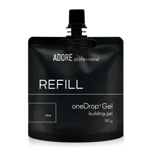 Гель для нарощування нігтв - наповнювач для помпи, 60 г  №"Clear" One Drop Gel ADORE