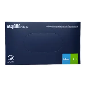 Рукавички нітрилові, нестерильні, неприпудрені, розмір L (100 шт), колір: БЛАКИТНИЙ easyCARE nitrile ZARYS 