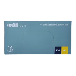Рукавички вінілові, нестерильні, неприпудрені, розмір M (100 шт), колір: ПРОЗОРИЙ easyCARE vinyl Pf ZARYS 