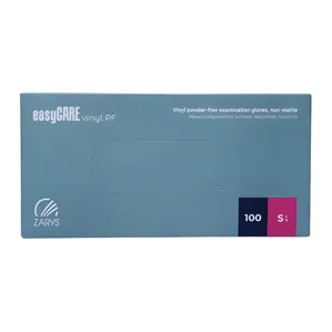 Рукавички вінілові, нестерильні, неприпудрені, розмір S (100 шт), колір: ПРОЗОРИЙ easyCARE vinyl Pf ZARYS