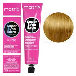 8NNG Світлий блондин натурально-золотистий інтенсивний Тонер для волосся на лужній основі без аміаку, 90 мл SUPER SYNC EXTRA Pre-Bonded MATRIX