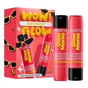Набір для захисту кольору і блиску фарбованого волосся (шампунь 300 мл + кондиціонер 300 мл), Glow Mania Total Results MATRIX
