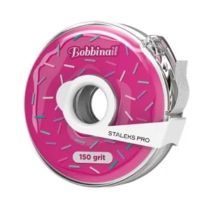 Змінний файл-стрічка БІЛИЙ на клейовій основі в пластиковій котушці Bobbinail EXPERT 150 грит (7 метрів) AT-150w STALEKS PRO