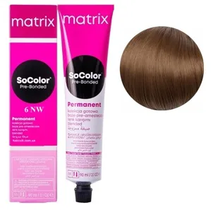 6NW темний блондин натурально-теплий Крем-фарба для волосся, 90 мл SoColor Pre-Bonded MATRIX (оновлений дизайн)