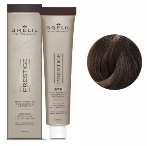 6/18 Крем-фарба для волосся перманентна з низьким вмістом аміаку, 100мл  Colorianne Prestige BRELIL Professional