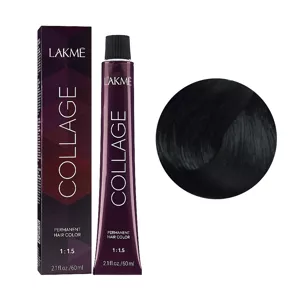 1/00 Чорний натуральний  Крем-фарба для волосся стійка, 60 мл Permanent Hair Color COLLAGE LAКME