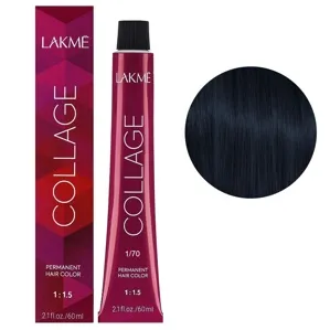 1/70 Синьо-чорний Крем-фарба для волосся стійка, 60 мл Permanent Hair Color COLLAGE LAКME