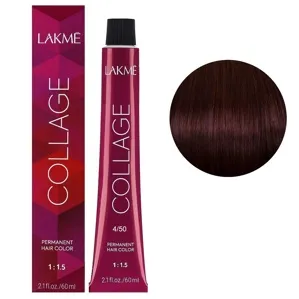 4/50 Середньо-каштановий махагоновий Крем-фарба для волосся стійка, 60 мл Permanent Hair Color COLLAGE LAКME