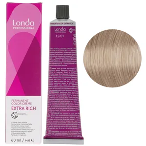 12/61 спеціальний блондин фіолетово-попелястий Стійка фарба для волосся, 60 мл Permanent Color Londa Professional