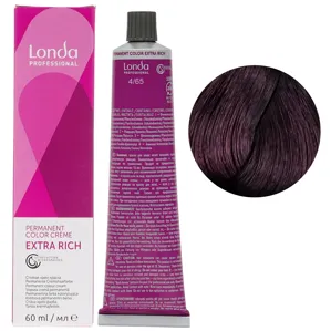 4/65 середній брюнет фіолетово-червоний Стійка фарба для волосся, 60 мл Permanent Color Londa Professional