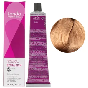 8/07 світлий блондин натурально-коричневий Стійка фарба для волосся, 60 мл Permanent Color Londa Professional
