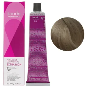 8/1 Світлий блондин попелястий Стійка фарба для волосся, 60 мл Permanent Color Londa Professional