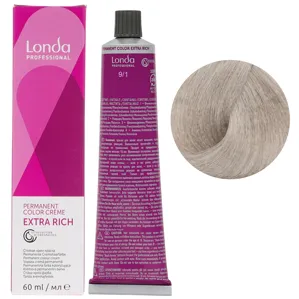 9/1 дуже світлий блондин попелястий Стійка фарба для волосся, 60 мл Permanent Color Londa Professional