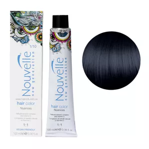 1/10 синьо-чорний Фарба для волосся перманентна, 100мл Permanent Hair Color Nouvelle