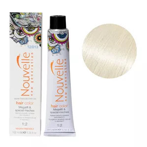 12/013 ультрасвітлий блондин плюс з бежевим відтінком Фарба для волосся перманентна, 100мл Permanent Hair Color Nouvelle