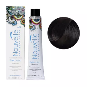 4/62 червоний матово-коричневий Фарба для волосся перманентна, 100мл Permanent Hair Color Nouvelle