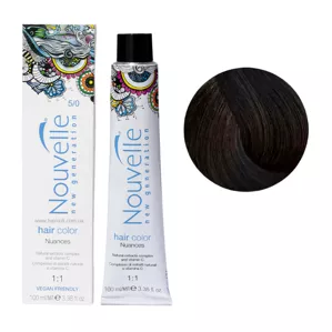 5/0 Насичений світло-коричневий Фарба для волосся перманентна, 100мл Permanent Hair Color Nouvelle
