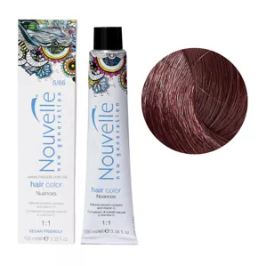 5/66 яскравий світло-червоний коричневий Фарба для волосся перманентна, 100мл Permanent Hair Color Nouvelle