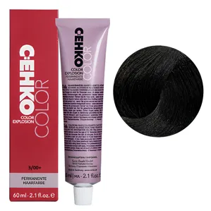 3/00+ Темно-коричневий натуральний інтенсивний Стійка перманентна крем-фарба для волосся, 60 мл Permament Hair Color EXPLOSION C:EHKO