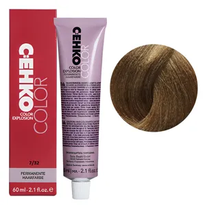 7/32 Блондин золотисто-попелястий Стійка перманентна крем-фарба для волосся, 60 мл Permament Hair Color EXPLOSION C:EHKO