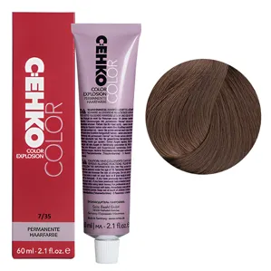 7/35 Блондин золотисто-червоний Стійка перманентна крем-фарба для волосся, 60 мл Permament Hair Color EXPLOSION C:EHKO