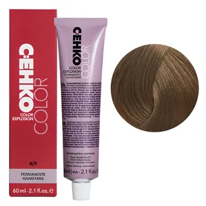 8/0 Світлий блондин натуральний Стійка перманентна крем-фарба для волосся, 60 мл Permament Hair Color EXPLOSION C:EHKO