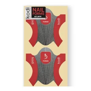 Нижні форми для нарощування нігтів для полі-гелю та акрил-гелю, 40 шт Червоні Forms Universal  KODI Professional 