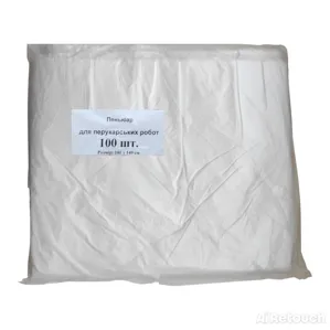 Пеньюар для перукарських робіт 100х140 см (100 шт в пачці) з поліетилену, колір: ПРОЗОРИЙ Перукарські аксесуари