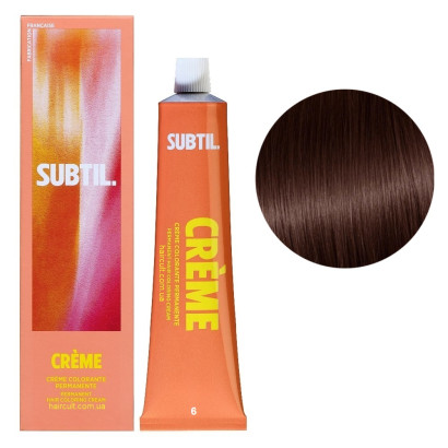 6 Стійка крем-фарба для волосся, 60 мл CREME Permanent Hair Color SUBTIL (темний блондин натуральний)
