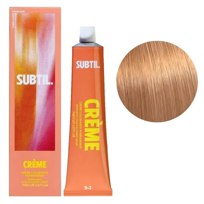 9/3 Стійка крем-фарба для волосся, 60 мл CREME Permanent Hair Color SUBTIL (дуже світлий блондин золотистий)