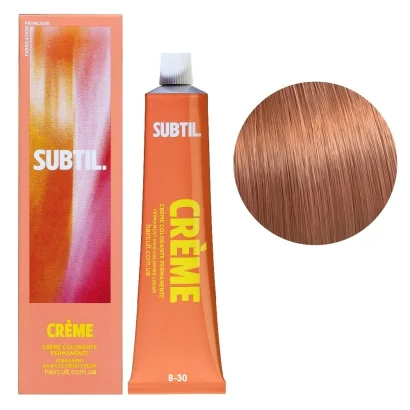 8/30 Стійка крем-фарба для волосся, 60 мл CREME Permanent Hair Color SUBTIL (світлий блондин золотистий інтенсивний)