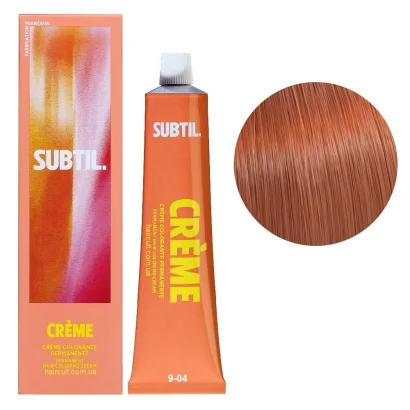 9/04 Стійка крем-фарба для волосся, 60 мл CREME Permanent Hair Color SUBTIL (дуже світлий блондин натурально-мідний)