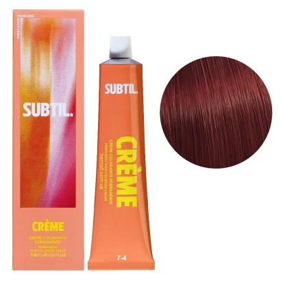 7/4 Стійка крем-фарба для волосся, 60 мл CREME Permanent Hair Color SUBTIL (блондин мідний)