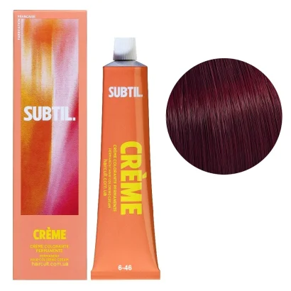 6/46 Стійка крем-фарба для волосся, 60 мл CREME Permanent Hair Color SUBTIL (темний блондин мідно--червоний)