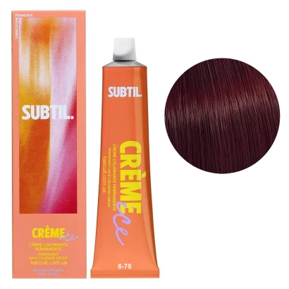 6/75 Стійка крем-фарба для волосся, 60 мл CREME Permanent Hair Color SUBTIL (темний блондин коричнево-махагоновий)
