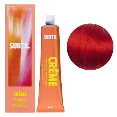 7/40 Стійка крем-фарба для волосся, 60 мл CREME Permanent Hair Color SUBTIL (блондин мідний інтенсивний)