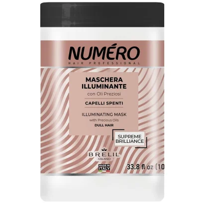 Маска для надання волоссю блиску з цінними маслами, 1000 мл ILLUMINATING MASK Numero BRELIL Professional