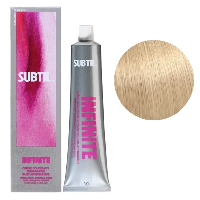 10 Безаміачна стійка крем-фарба для волосся, 60 мл Permanent Hair Color INFINITE SUBTIL (екстрасвітлий блондин)