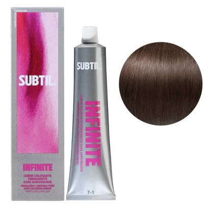 7/1 Безаміачна стійка крем-фарба для волосся, 60 мл Permanent Hair Color INFINITE SUBTIL (блондин попелястий)