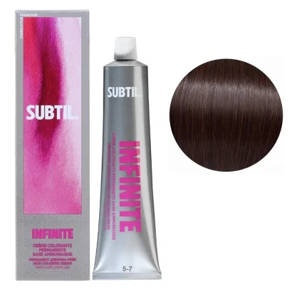 5/7 Безаміачна стійка крем-фарба для волосся, 60 мл Permanent Hair Color INFINITE SUBTIL (світло-коричневий каштановий)