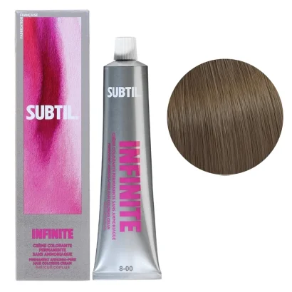8/00 Безаміачна стійка крем-фарба для волосся, 60 мл Permanent Hair Color INFINITE SUBTIL (світлий блондин натуральний інтенсивний)